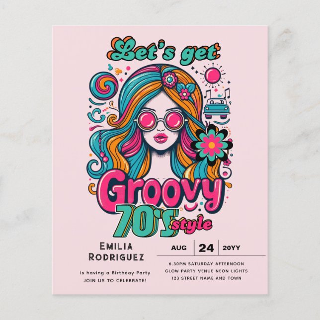 Flyer festa de aniversário do Groovy Boogie Retro Disco  (Frente)
