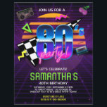 Flyer festa de aniversário retrorreflectora dos anos 80<br><div class="desc">Folheto de Festa de aniversário dos anos 80 - Viagem de volta aos anos 80 totalmente bárbaros com este em um milhão de retrógrados convite de aniversário dos anos 80. Os cabelos, a moda e a música, mantêm esta década de na moda nos corações e mentes dos jovens e dos...</div>