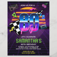 festa de aniversário retrorreflectora dos anos 80