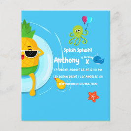 Flyer Festa de Aniversário Splish Splash de Verão de Aba