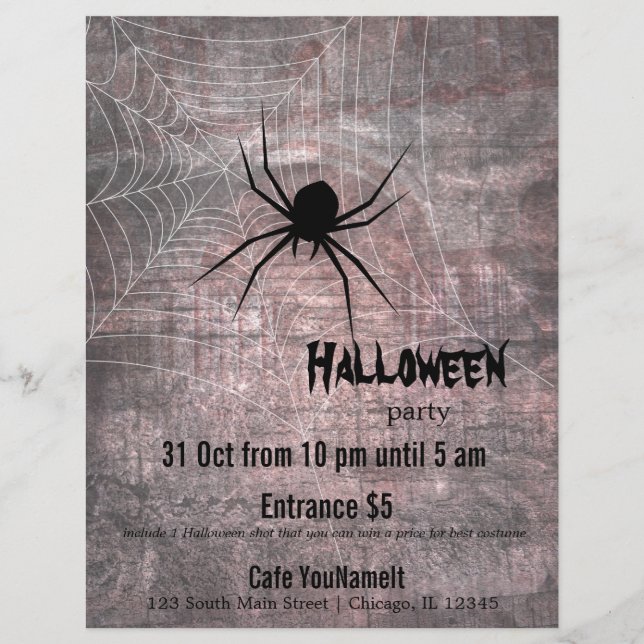 Flyer Festa de Aranha Halloween (Frente)