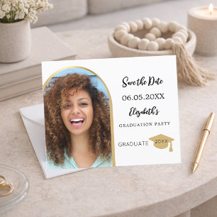 Flyer Festa de formatura dourada do arco de fotos Salvar