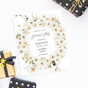 Flyer Festa de formatura Floral White Daisy