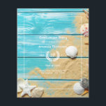 Flyer Festa de formatura Rustic Turquoise Beach<br><div class="desc">Convite de festa de formatura de praia personalizável para suas especificidades. Os envelopes não estão incluídos. Para convites mais espessos com envelopes incluídos e produtos correspondentes no mesmo tema,  consulte a coleção abaixo.</div>