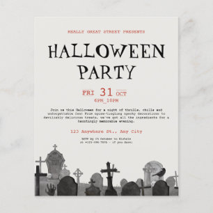 Flyer Festa de Halloween de Terror Vintage, Halloween Ed
