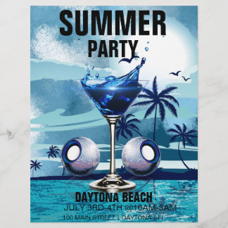 Flyer Festa de Verão na Praia Evento de Marketing Promoc