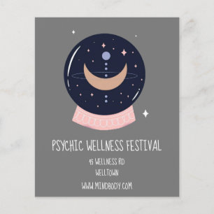 Flyer Festival de New age da bola de cristal psicótico