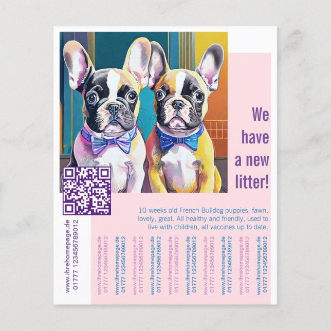 Flyer Filhote de Bulldog Francês  (Frente)