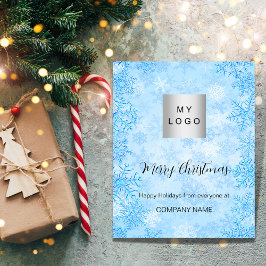 Flyer Fim de inverno azul de Natal para neve QR Instagra