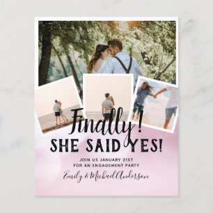 Flyer Finalmente Ela Disse Sim Anúncio Do NOIVADO PHOTO