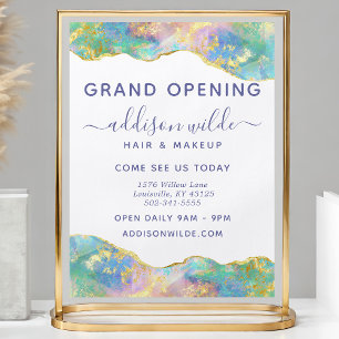 Flyer Fire Opal Modern Rainbow Gemstone Business