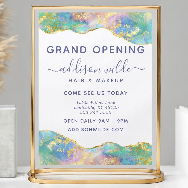 Flyer Fire Opal Modern Rainbow Gemstone Business (Criador carregado)