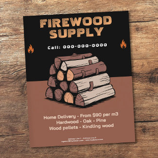 Flyer Flame Icon - Firewood Supply