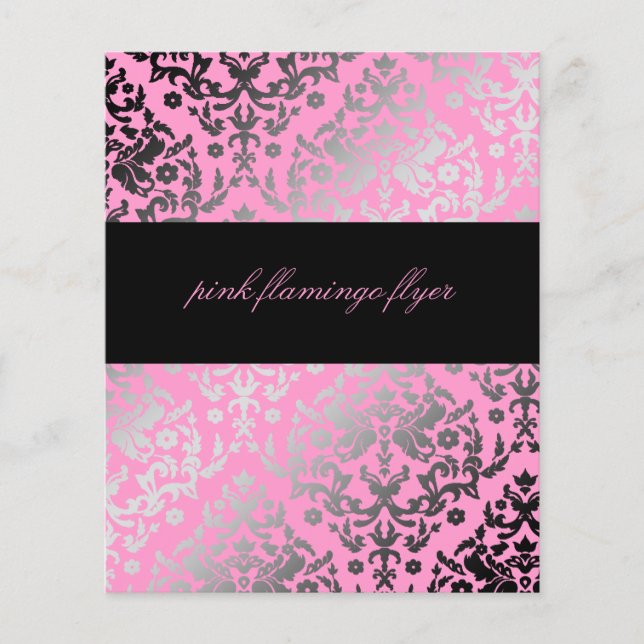 Flyer Flamingo Cor-de-rosa 311-Dazzling Damask (Frente)