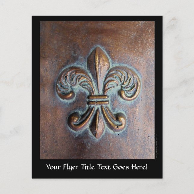 Flyer Fleur De Lis, Impresso Em Cobre Com Idade (Frente)