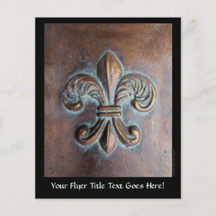 Flyer Fleur De Lis, Impresso Em Cobre Com Idade