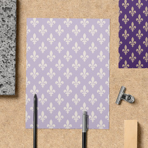 Flyer Fleur de Lis Pattern, Francês, Real, Creme, Roxo
