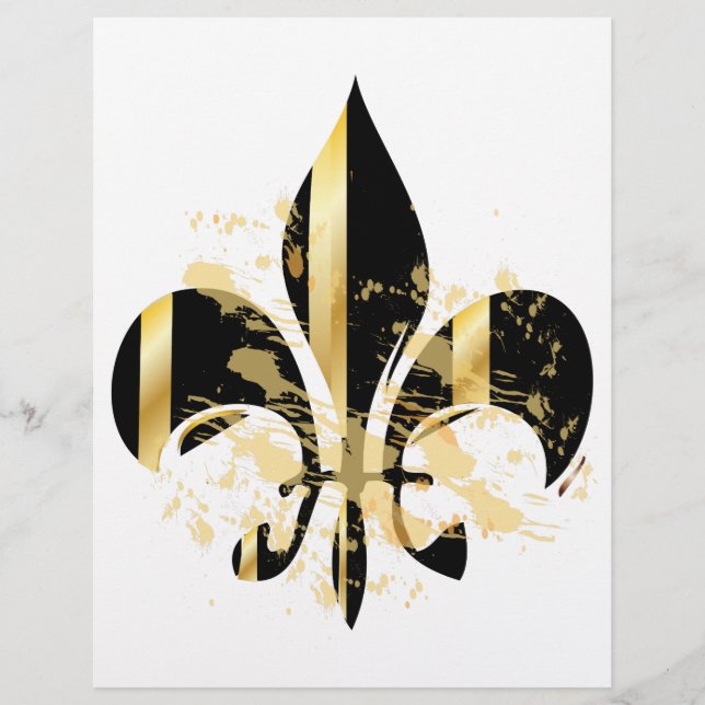 Flyer Fleur de Lis, preto e Dourado (Frente)