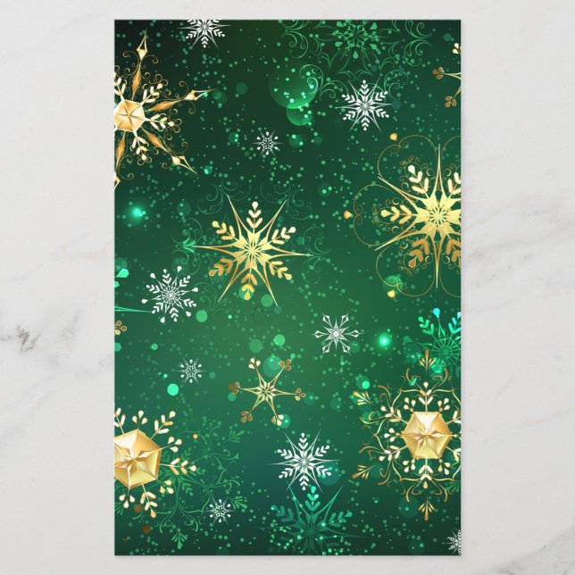 Flyer Flocos de neve do Ouro Xmas em segundo plano (Frente)