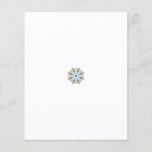 Flyer flor azul e marrom com centro vermelho (Frente)