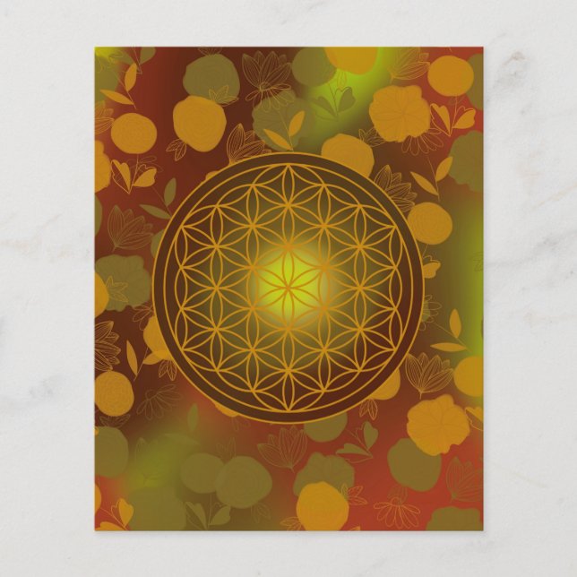 Flyer flor da vida, chakra,zen,geométrico sagrado, (Frente)