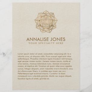 Flyer Flor da Vida em Lotus - dourados e canvas pastéis