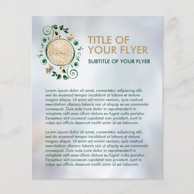 Flyer Flor de Vida - Mosca Malaquita e Borboletas (Frente)