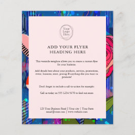 Flyer Flor moderno abstrato cor-de-rosa-claro