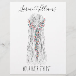 Flyer Flor Romântica Simples De Cabelo De Casamento De B