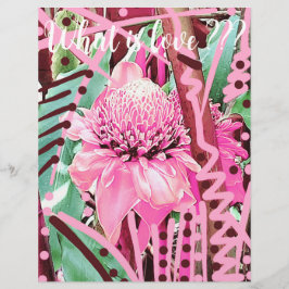 Flyer Flor Tropical de Vida Invólucro de Amor