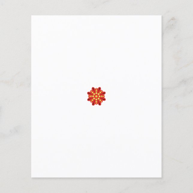 Flyer flor vermelha e amarela com pontos pretos (Frente)