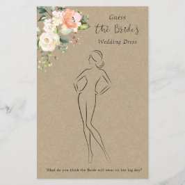 Flyer Floral Adivinha O Jogo Do Chá de panela De Vestido