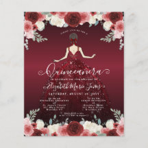 Floral Barato, Borgonha Vermelha Vestida Cinceaner