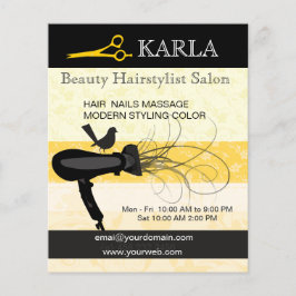 Flyer Floral Bird Salon Spa Hair Stylist