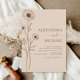 Flyer Floral Botânica Minimalista de Casamento de Orçame