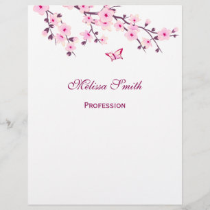 Flyer Floral Cherry Blossomo Branco Rosa