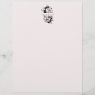 Flyer Floral Elegante Preto e Branco