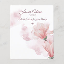 Flyer floral em aquarela romântica