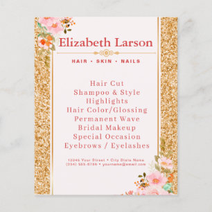 Flyer Floral Makeup Artist Beauty Hair Salon