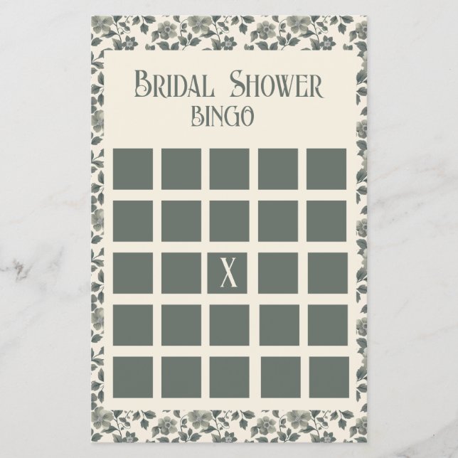 Flyer Floral Olive Blossomo em Verde e Creme (Frente)