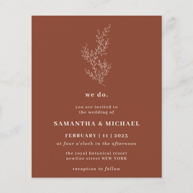 Flyer Floral Queda Teracotta Orçamento Brown (Frente)