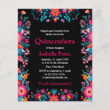 Floral Quinceanera Festa Mexicana de Aniversário P