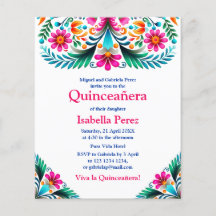 Floral Quinceanera White Festa Mexicana Aniversári