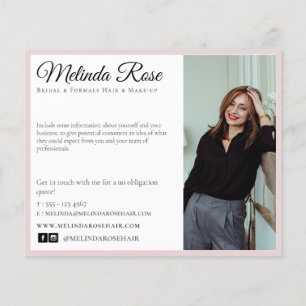 Flyer Floral Rosa de Hairstylist Profissional de Artista