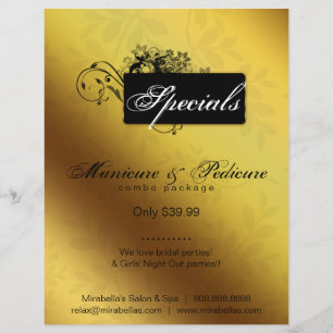 Flyer Floral Salon Spa Dourado Preto