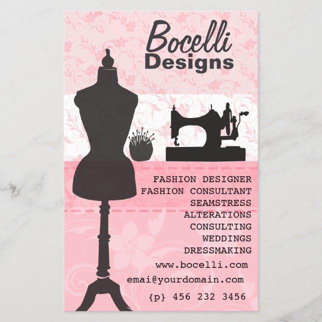 Flyer Floral Seamstress Fashion Dress de Mannequin (Frente)