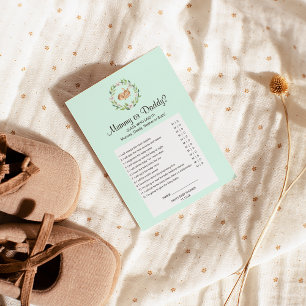 Flyer Floral Sleeping Deer on Green Mummy or Daddy Game