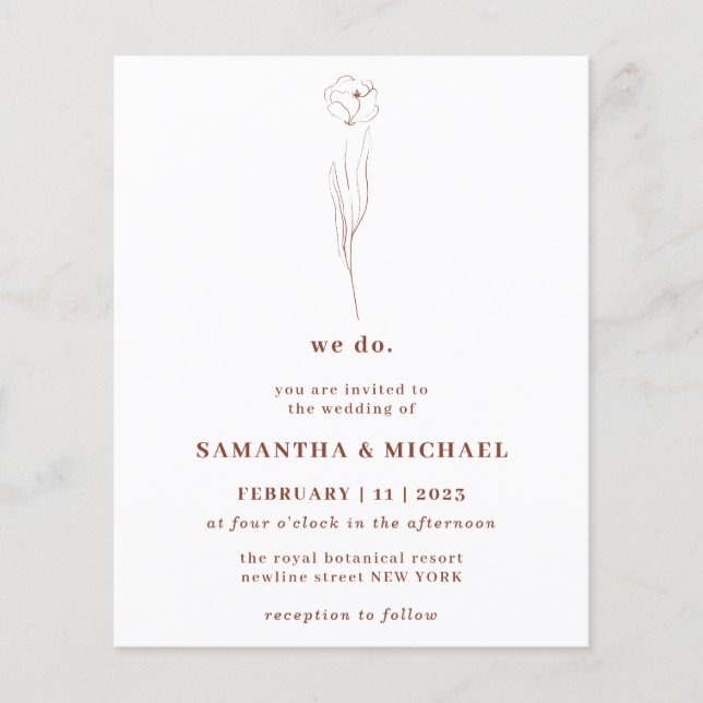 Flyer Floral Terracotta Indie Botanic nós fazemos orçame (Frente)