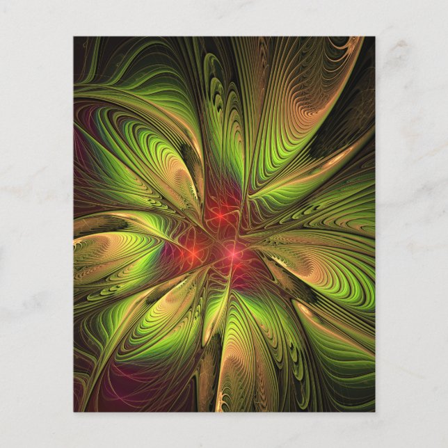 Flyer Flores de fantasia fractal suaves e tenra (Frente)