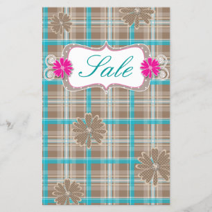 Flyer Flores-margarida xadrez de Primavera de venda